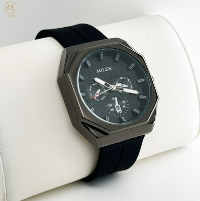 Ml 1006 Women/Men Three Eye Six Needle Waterproof Silicone Strap Quartz Watch