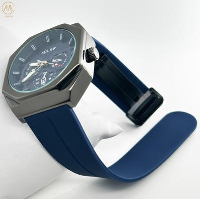 Custom Logo Miler Fashion Chronograph Quartz Men's Watch Big Dial Silicone Casual Personality Wristwatch Luxury Sports Watch