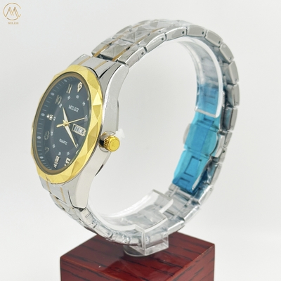Miler Luxury Men Quartz Watch Waterproof Date Week Luminous Wristwatch Stainless Steel Men's Watches