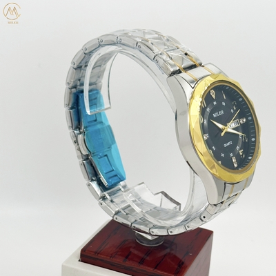 Miler Luxury Men Quartz Watch Waterproof Date Week Luminous Wristwatch Stainless Steel Men's Watches