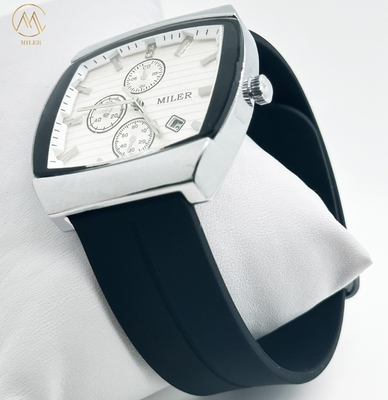 Water Resistant Men's Silicone Watches Quartz Movement Custom Logo