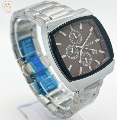 Luxury Business Waterproof Male Lady Luminous Date Stainless Steel Square Quartz Watch