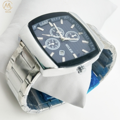 Luxury Business Waterproof Male Lady Luminous Date Stainless Steel Square Quartz Watch