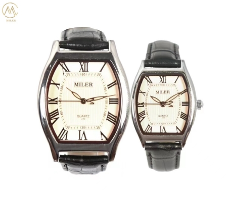 Luminous Quartz Couples Wrist Watch With Genuine Leather Band