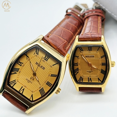 Elegant Analog Stylish Couple Watch With 40mm Dial Luminous And Leather Band