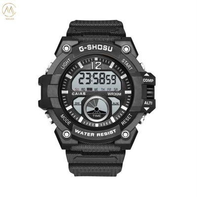 Battery Powered Digital Sport Watch With Silicone Strap 3ATM Waterproof