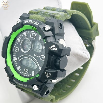 Multi Functional Digital Sport Watch With Rubber Band 100 Meters Water Resistance