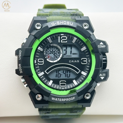Multi Functional Digital Sport Watch With Rubber Band 100 Meters Water Resistance