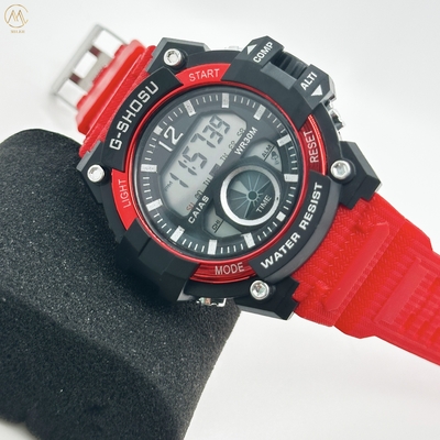Custom Logo Digital Black Quartz Wrist Watch With Buckle Clasp 10mm Case Thickness