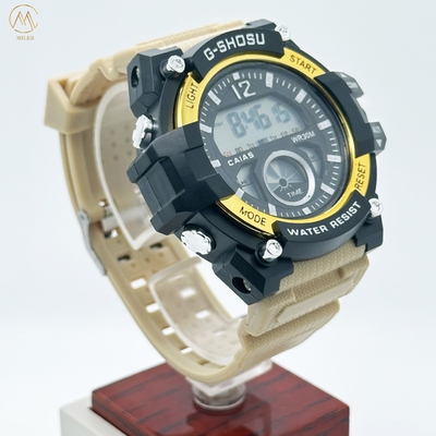 Custom Logo Digital Black Quartz Wrist Watch With Buckle Clasp 10mm Case Thickness