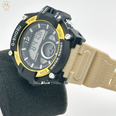 Custom Logo Digital Black Quartz Wrist Watch With Buckle Clasp 10mm Case Thickness