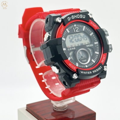 Custom Logo Digital Black Quartz Wrist Watch With Buckle Clasp 10mm Case Thickness