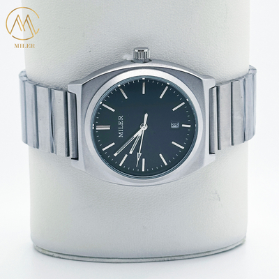 Luminous Silver Stainless Steel Strap Watch 30M Waterproof Chronograph Quartz Watches