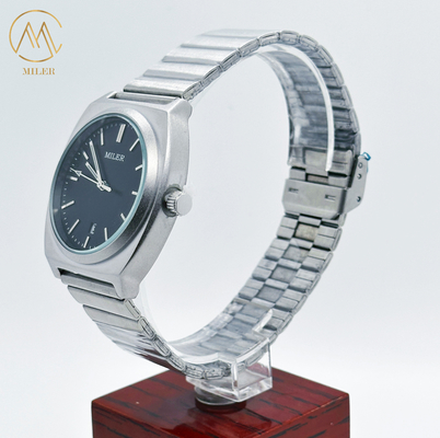 Luminous Silver Stainless Steel Strap Watch 30M Waterproof Chronograph Quartz Watches