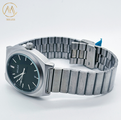 Luminous Silver Stainless Steel Strap Watch 30M Waterproof Chronograph Quartz Watches