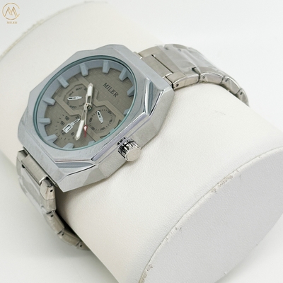 OEM Sports And Business Style Mens Stainless Steel Band Quartz Watch With Analog And Digital Display
