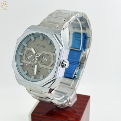 OEM Sports And Business Style Mens Stainless Steel Band Quartz Watch With Analog And Digital Display