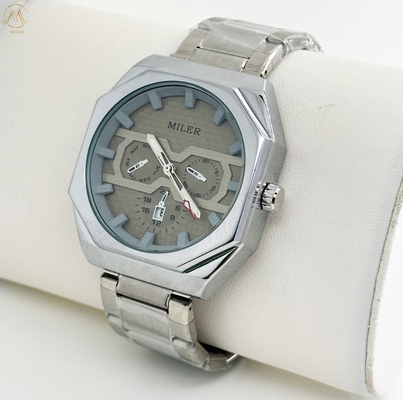 OEM Sports And Business Style Mens Stainless Steel Band Quartz Watch With Analog And Digital Display
