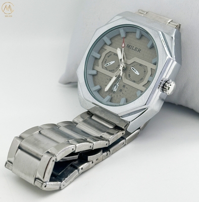 OEM Sports And Business Style Mens Stainless Steel Band Quartz Watch With Analog And Digital Display