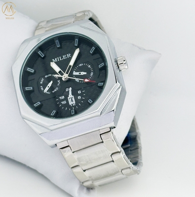 Luxury Quartz Watch For Men  Stainless Steel Dress Wristwatches Man Waterproof Chronograph Clock