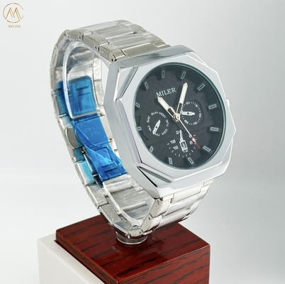 Luxury Quartz Watch For Men  Stainless Steel Dress Wristwatches Man Waterproof Chronograph Clock