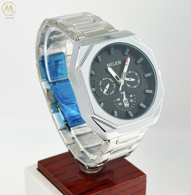 Luxury Quartz Watch For Men  Stainless Steel Dress Wristwatches Man Waterproof Chronograph Clock