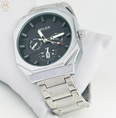 Luxury Quartz Watch For Men  Stainless Steel Dress Wristwatches Man Waterproof Chronograph Clock
