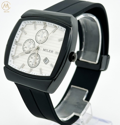 Custom White Dial Luxury Men's Watch Multiple Color Analog Display