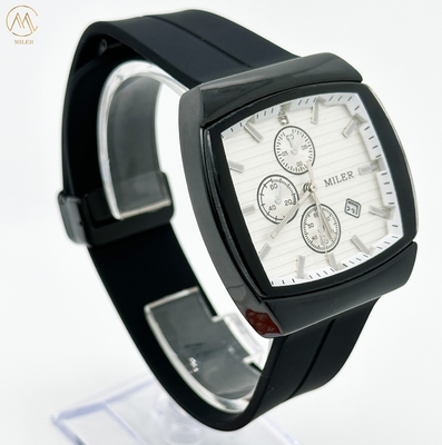 Custom White Dial Luxury Men's Watch Multiple Color Analog Display