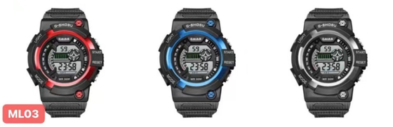 Silicone Case Custom Logo Digital Sport Watch With Buckle Clasp