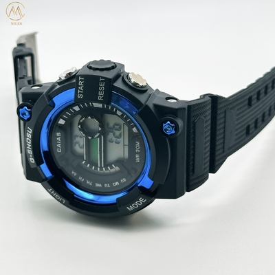 Silicone Case Custom Logo Digital Sport Watch With Buckle Clasp