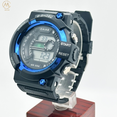 Silicone Case Custom Logo Digital Sport Watch With Buckle Clasp