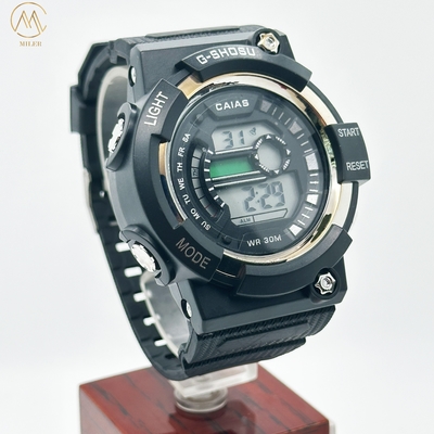 Silicone Case Custom Logo Digital Sport Watch With Buckle Clasp