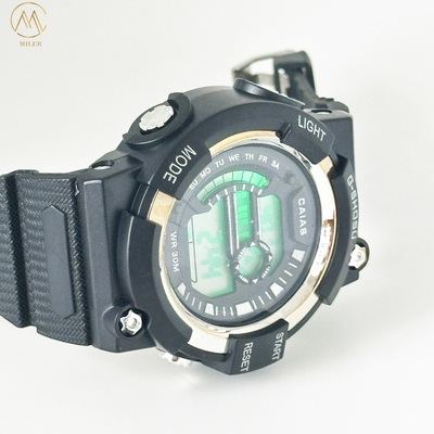 Silicone Case Custom Logo Digital Sport Watch With Buckle Clasp