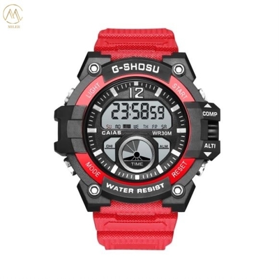 Men's Fashion Digital Sport Watch With Silicone Strap 20mm Width Backlight Alarm