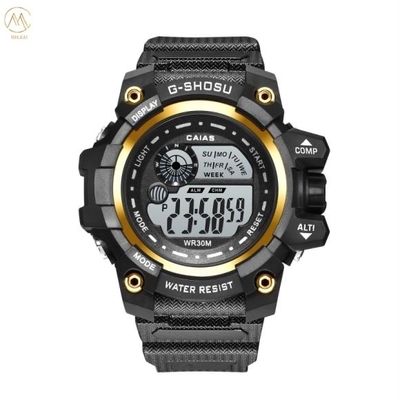 Men's Fashion Digital Sport Watch With Silicone Strap 20mm Width Backlight Alarm