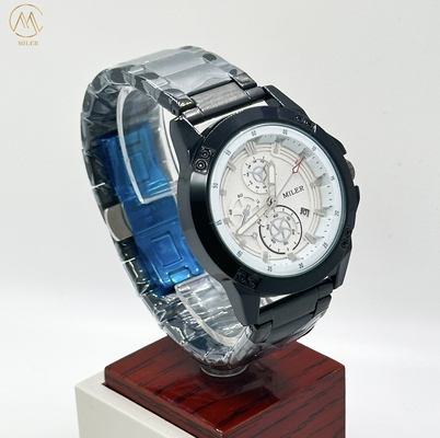 Custom Logo Fashion Business Three-Eye Chronograph Men′s Watch Quartz Movement