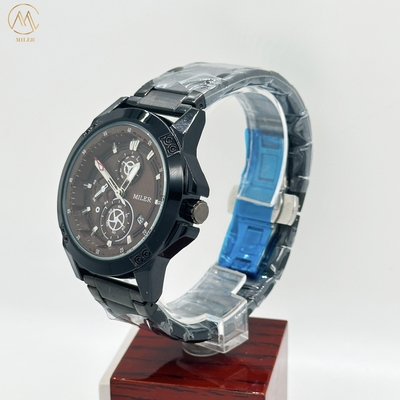 Custom Logo Fashion Business Three-Eye Chronograph Men′s Watch Quartz Movement