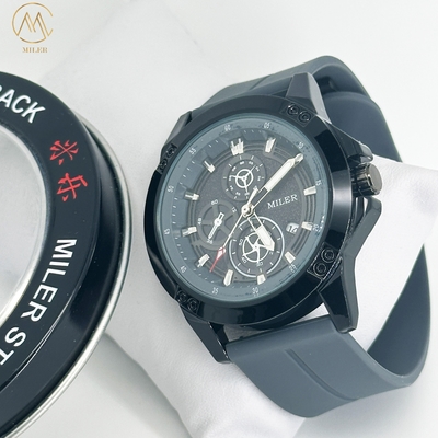 Custom Logo Minimalist Watch For Men Sport Silicone Waterproof Luminous Quartz Watches Mens Business Calendar Wrist Watches