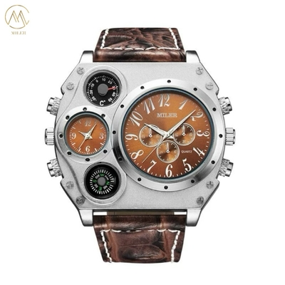 New Sport Watches Men Super Big Large Dial Male Quartz Clock Decorative Thermometer Compass Luxury Men's Wrist Watch