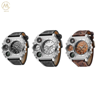 New Sport Watches Men Super Big Large Dial Male Quartz Clock Decorative Thermometer Compass Luxury Men's Wrist Watch