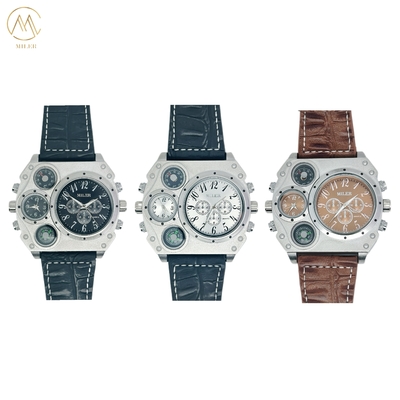 New Sport Watches Large Dial Multi Time Zone Travel Watches Leisure Men Watches