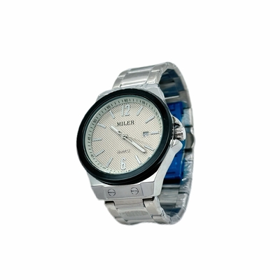Stylish Round Case Stainless Steel Strap Watch With Mineral Dial Window Material Type