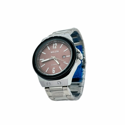 Stylish Round Case Stainless Steel Strap Watch With Mineral Dial Window Material Type