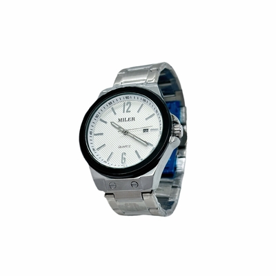 Stylish Round Case Stainless Steel Strap Watch With Mineral Dial Window Material Type