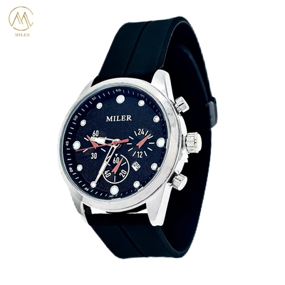 Big Dial Waterproof Siliver Bezel Colourful Silicone Strap Quartz Watch for Men and Women