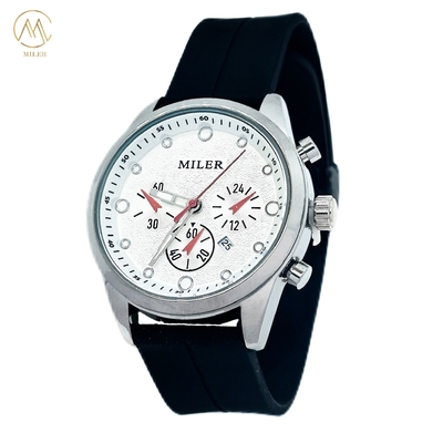Big Dial Waterproof Siliver Bezel Colourful Silicone Strap Quartz Watch for Men and Women