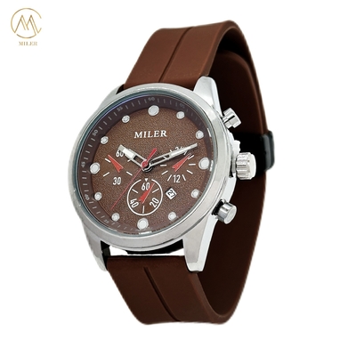 Big Dial Waterproof Siliver Bezel Colourful Silicone Strap Quartz Watch for Men and Women