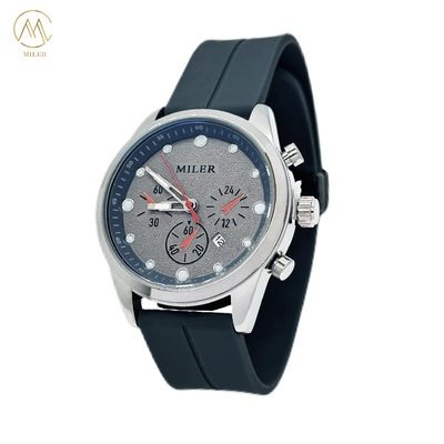 Big Dial Waterproof Siliver Bezel Colourful Silicone Strap Quartz Watch for Men and Women