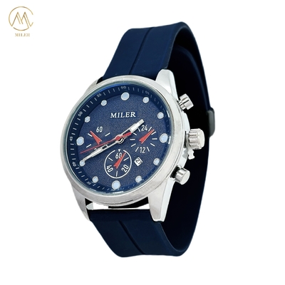 Big Dial Waterproof Siliver Bezel Colourful Silicone Strap Quartz Watch for Men and Women